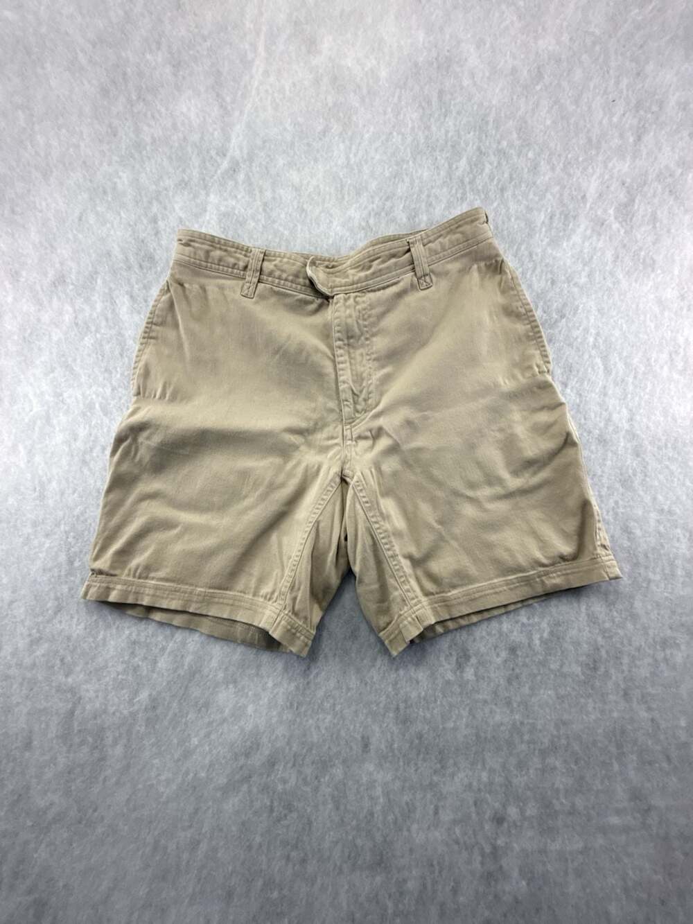 Vintage The North Face Men's Khaki Cotton Blend Shorts Size 36